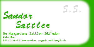 sandor sattler business card